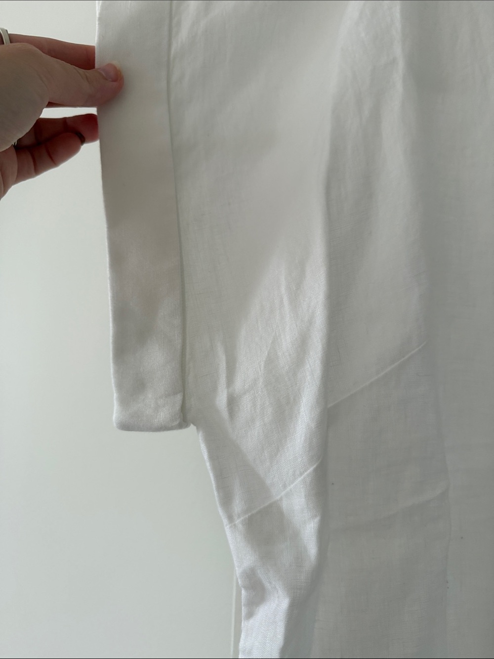 Ralph Lauren White Short-Sleeve Linen Button Front Shirt - Picture 7 of 9